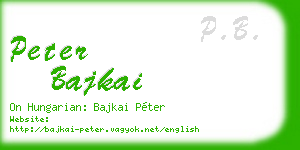 peter bajkai business card